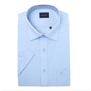 [예작(셔츠)]여름 반팔셔츠 일반핏 시원한 면혼방 블루 셔츠YJEMBR204BL