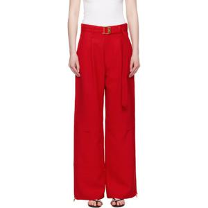 25 FW 아미 파리스 여성 레드 울 카고 팬츠 251482F087002