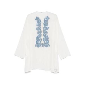 25 FW 에르마노설비노 플로럴 아플리케 크레이프 드 신 튜닉 D462K405FKE TP437036136