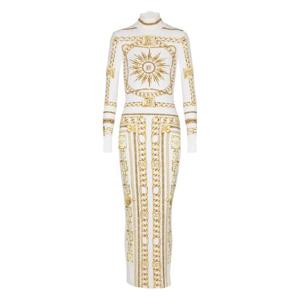 25 FW 발망 그래픽 프린트 바디콘 드레스 FF1RR956JK73 TP438264660