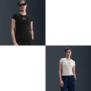 나이키반팔티 OQC IB2445-010 스포츠웨어 여성 슬림 반팔 그래픽 티셔츠 2종 택1