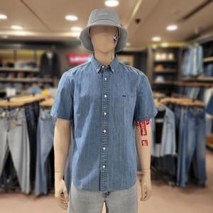 리바이스 반팔 어센틱 버튼 데님 셔츠 A9161-0007