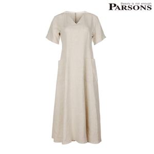 [파슨스] 브이넥 포켓포인트 린넨 원피스 [MSPR7OP03]