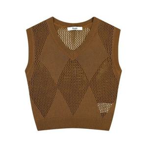 [에꼴드파리][에꼴드파리] 다이아무늬 숏 베스트_QB28KVB061Z