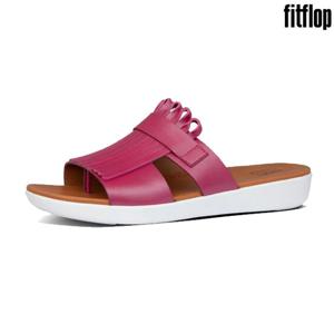 핏플랍 애니버서리H-프린지슬라이드 푸시아 레더 여성 신발 AN1-058