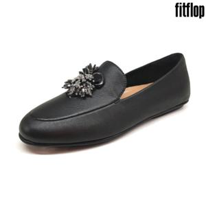 핏플랍 Dynamicush 레나 언더더씨 로퍼 블랙 레더 여성 신발 BE6-001