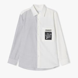 리버클래시 25S/S 블랙 세미오버핏 배색 아트윅 셔츠 LLS31506