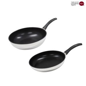 리빙아트 디오바코 IH티타늄코팅 스텐 후라이팬세트 2종F 후28+웍30