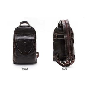 남성 슬링 백팩 소가죽 다크 크라운 일상 드랜디 코디
