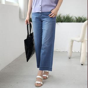 [쉬즈마담]P91982 데님워싱 통넓은 청바지 50대 엄마옷