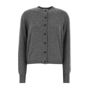 페라가모 다크 그레이 스트레치 캐시미어 블렌드 가디건 13H310