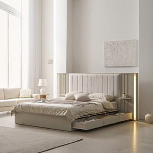 베디스 루미너스 패브릭 수납형 호텔식 침대프레임 퀸/킹 공용(Q/K)