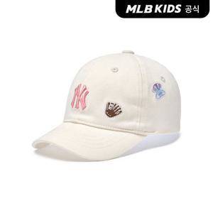 [MLB키즈 공식] 25N 베이스볼 패턴 볼캡 NY (Cream) 7ACPB015N-50CRS