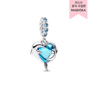 [판도라(주얼리)][백화점 보증서 제공] 블루 무라노 글라스 돌핀 댕글 참 793924C01