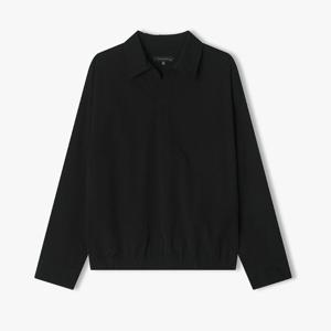 리버클래시 25S/S 블랙 오버핏 오픈칼라 밴딩 탑 LLS41510