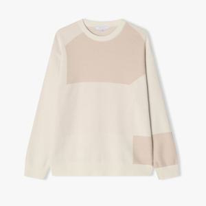 리버클래시 25S/S 아이보리 블록 자카드 라운드 니트 LLS51520