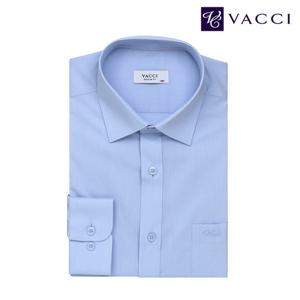 바찌 레이온 스판 솔리드 일반핏 긴팔 셔츠 블루 VD1O1BR502B0