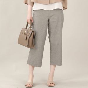 애비뉴투지 엄마옷 고방 잔체크 허리밴드 여름 칠부 일자 통바지 P06532