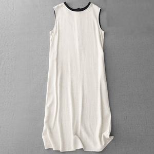 [바바라옷장]253589 - 심플리 블랙라인 롱원피스 면원피스 여성