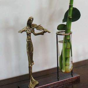 바이올린 황동 수공예 시험관 장식품 유리 꽃 화병