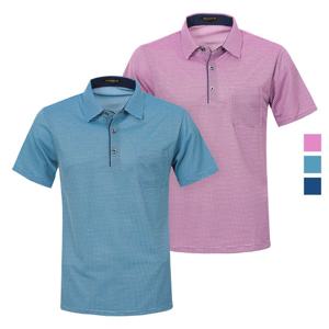 토마스하디 남성 잔패턴 스판 카라 쿨링 반팔티 Model No_I2-5W019