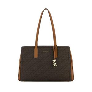 마이클 바이 마이클코어스 여성 브라운 Laila 미디움 캔버스 프린티드 쇼퍼백 30S5G9IT2B BRNACORN