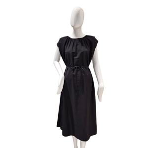 [파파야]벨티드 캡소매 롱 원피스(PNPROP012B)