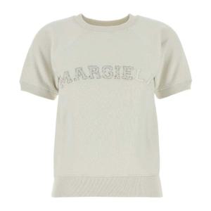 메종마르지엘라 크림 리브드 커프 크루넥 반팔 맨투맨 S51GU013