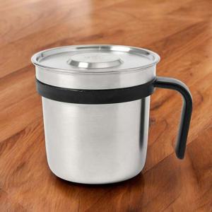 스텐컵 게더릭 손잡이 스텐 캠핑컵 450ml 블랙