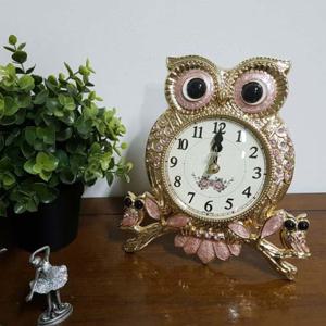 앵두 부엉이 핑크 실버 골드 주석 무소음 탁상시계