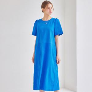 [매긴]백 버튼 린넨 스티치 원피스_PBMF5M1OP3460