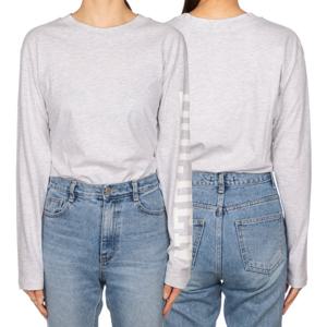 골든구스 로고 멜란지 그레이 긴팔 티셔츠 G30WP125 A2