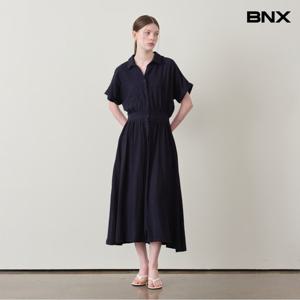 [BNX]카라넥 버튼린넨 원피스 (BX2OP034L0)