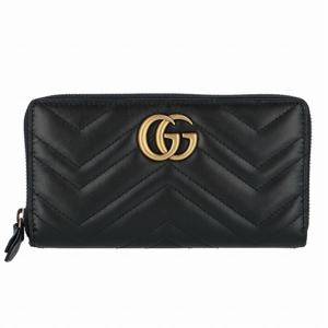 25SS 구찌 GG 마몬트 마틀라세 지퍼 장지갑 블랙 443123 DTD1T 1000