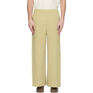 25 FW Homme Plisse Issey Miyake 남성 그린 먼슬리 컬러 메이 슬랙스 252729M191025