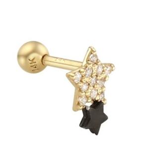[로이드] 별 블랙더블 14K 골드 피어싱 LPFE2106G