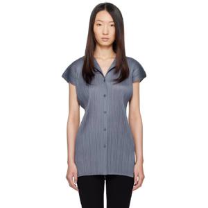 25 FW 이세이미야케 여성 블루 먼슬리 컬러 메이 셔츠 252941F107000