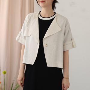[웬디즈갤러리]플랫카라 반팔 린넨 자켓/모임 출근 RJK106