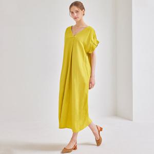 [매긴]딥 V넥 루즈핏 린넨 원피스_PBMF5M1OP3400