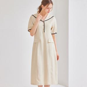 [매긴]마린 카라 라인 린넨 원피스_PBMF5M1OP3390