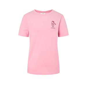 헤지스 여성 25FW 수피마 코튼 슬림핏 반팔 티셔츠 핑크 HSTS5CC71P2