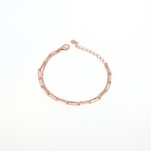 오팔하우스 925Silver 민자 레이어드 두 줄 팔찌 OPMUB11933