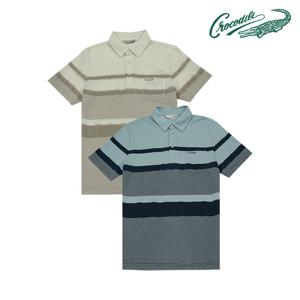 [크로커다일] 스트라이프 반팔 카라티 CDAABTS2461