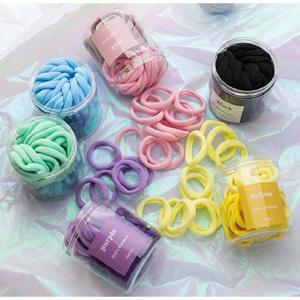 (청결공감) 마카롱 머리끈 (50개한묶음) 머리고무줄