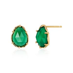 [비앤비골드] 14K 오로라 젬드롭 에메랄드 침귀걸이 한쌍 MNE41504