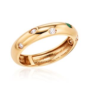 [비앤비골드] 14K 샤이닝 서클 버블 에메랄드 반지 MNR41454