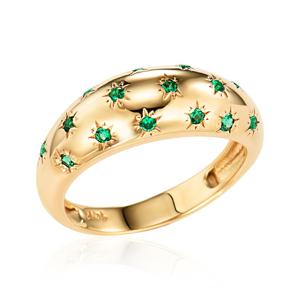 [비앤비골드] 14K 샤인 스텔라 컷팅 에메랄드 반지 SRS41448