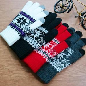 아트박스/맨다 G8 눈의꽃 기모 스마트폰 터치장갑(남여공용)