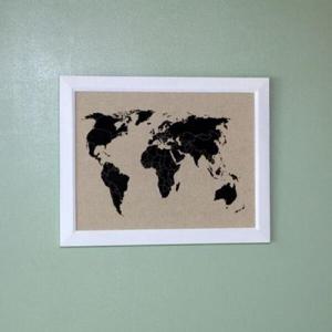 아트박스/크레디스 스칸-세계지도 메모보드 화이트