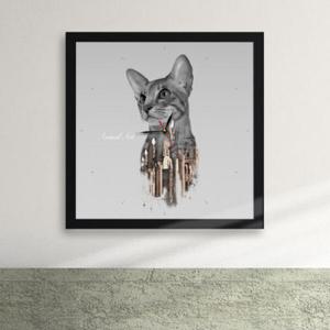 아트박스/꾸밈 cy950-동물아트_고양이_액자벽시계